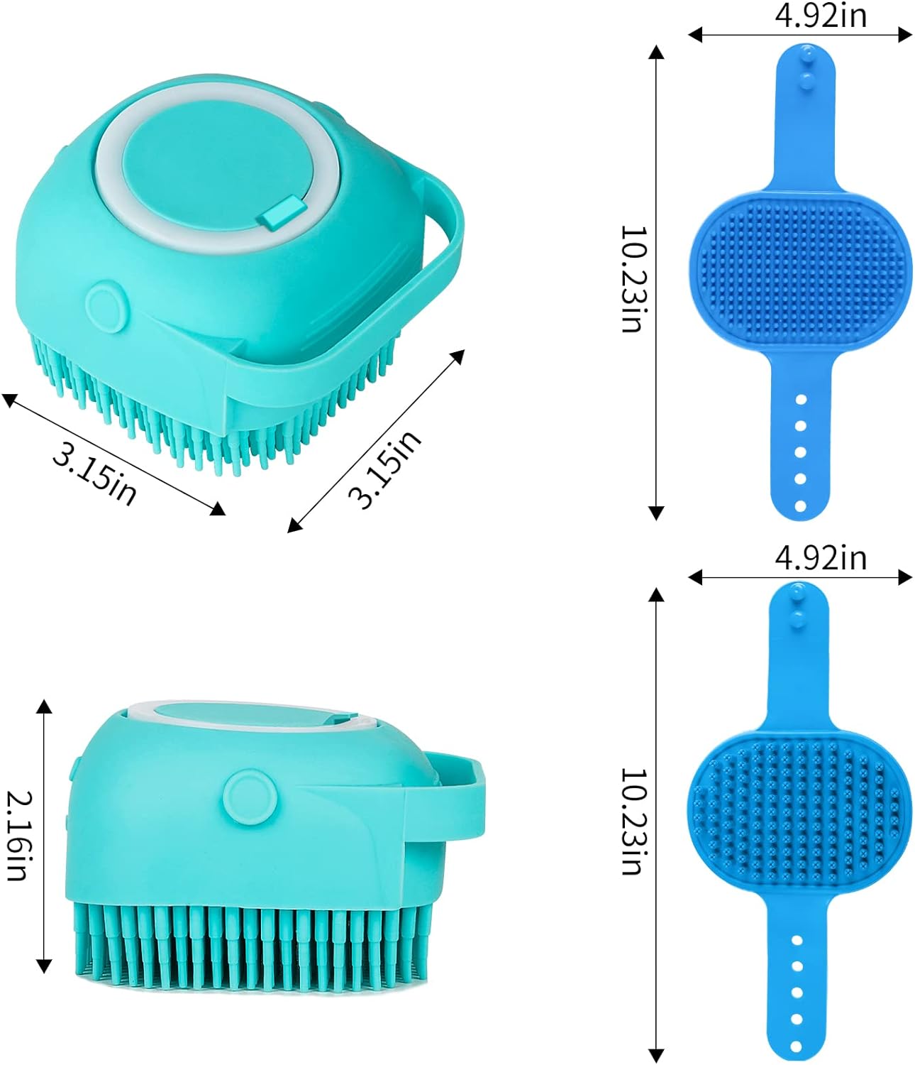 Comotech 3PCS Dog Bath Brush | Dog Shampoo Brush | Dog Scrubber for Bath