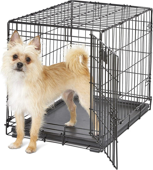 MidWest Homes for Pets Newly Enhanced Single & Double Door iCrate Dog Crate, Includes Leak-Proof Pan